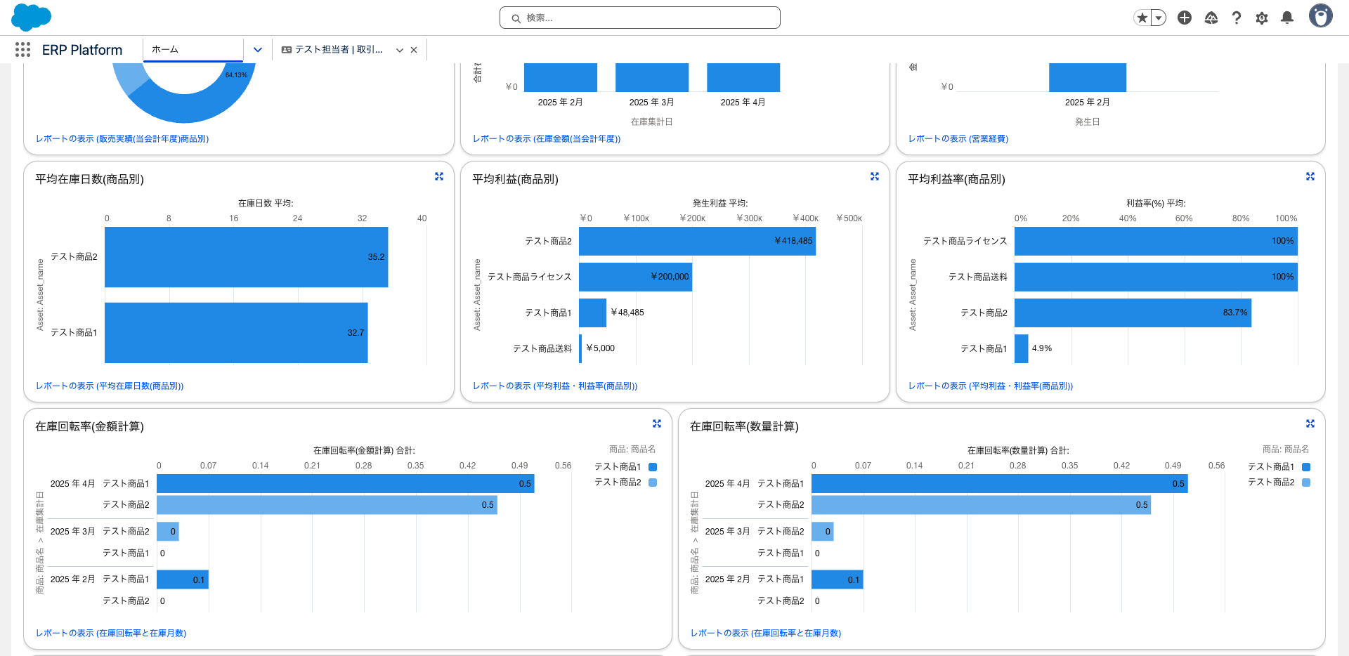 ダッシュボード画面